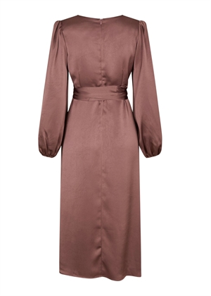Rimini heavy sateen kjole Dark Rose Neo Noir